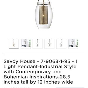 Savoy House - Warm Brass Mesh Lantern 1-Light Pendant
